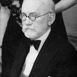 James Strachey at the dinner celebrating Melanie Klein's 70th birthday, Kettner's, London, 1952; detail of a photograph by an unknown photographer (Wellcome Library, London)