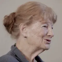 Edna O'Shaughnessy in profile, image published by the Melanie Klein Trust