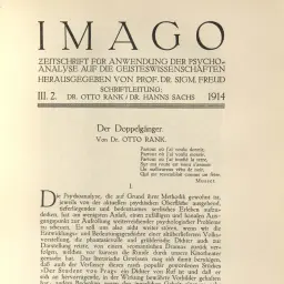Opening page of Otto Rank's "Der Doppelgänger" in its first printing, Imago III/2 (April 1914), p. 97, under the journal's masthead, with Rank's epigraph from Musset (scan: International Psychoanalytic University Berlin)