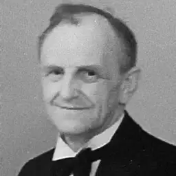 Donald Winnicott at the dinner for Melanie Klein's 70th birthday, Kettner's, London, 1952; detail of a photograph by an unknown photographer