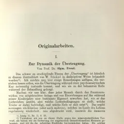 Opening page of Sigmund Freud's “Zur Dynamik der Übertragung” as first printed in the Zentralblatt für Psychoanalyse, vol. 2, no. 4 (Wiesbaden: J. F. Bergmann, January 1912), p. 167