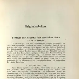 First page of Spielrein's "Beiträge zur Kenntnis der kindlichen Seele", Zentralblatt für Psychoanalyse III, no. 2 (1912), p. 57