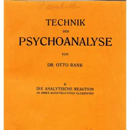 Publisher's paper wrapper of Volume II of Otto Rank's Technik der Psychoanalyse, Die analytische Reaktion in ihren konstruktiven Elementen (Leipzig and Vienna: Franz Deuticke, 1929)