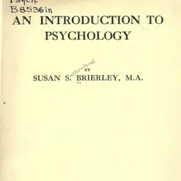 Title page of the first edition of An Introduction to Psychology by Susan S. Brierley (Susan Isaacs), London: Methuen, 1921
