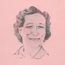 Frieda Fromm-Reichmann, a drawn portrait published with an article on her in The Psychiatric Bulletin, vol. 8, no. 3, 1958 (artist uncredited)