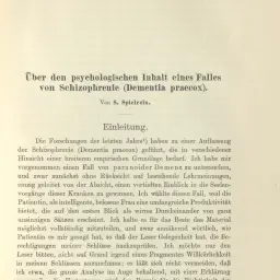 First page of Spielrein's "Über den psychologischen Inhalt eines Falles von Schizophrenie (Dementia praecox)", Jahrbuch für psychoanalytische und psychopathologische Forschungen III (1911), p. 329