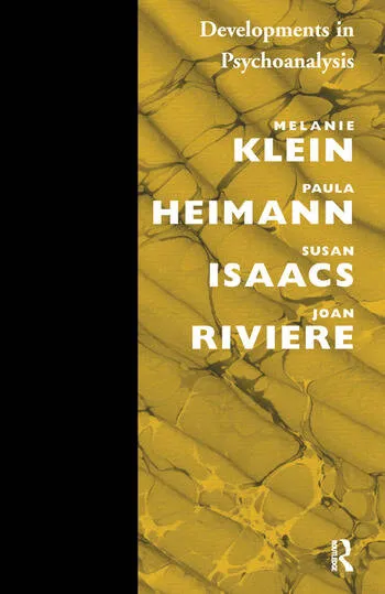 Cover of the Karnac Books paperback reprint of Developments in Psychoanalysis, by Melanie Klein, Paula Heimann, Susan Isaacs and Joan Riviere, 1989 (now distributed by Routledge)